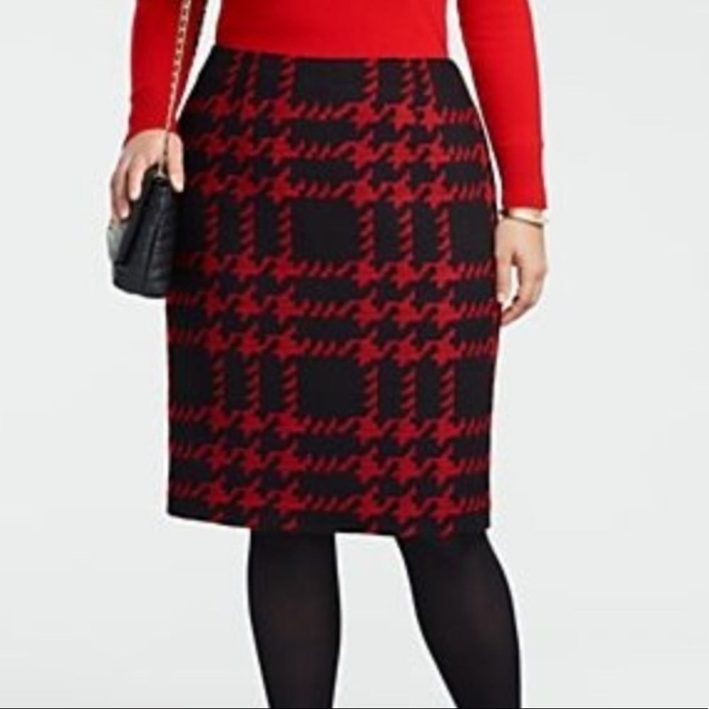 Talbots Wool Blend Houndstooth Skirt